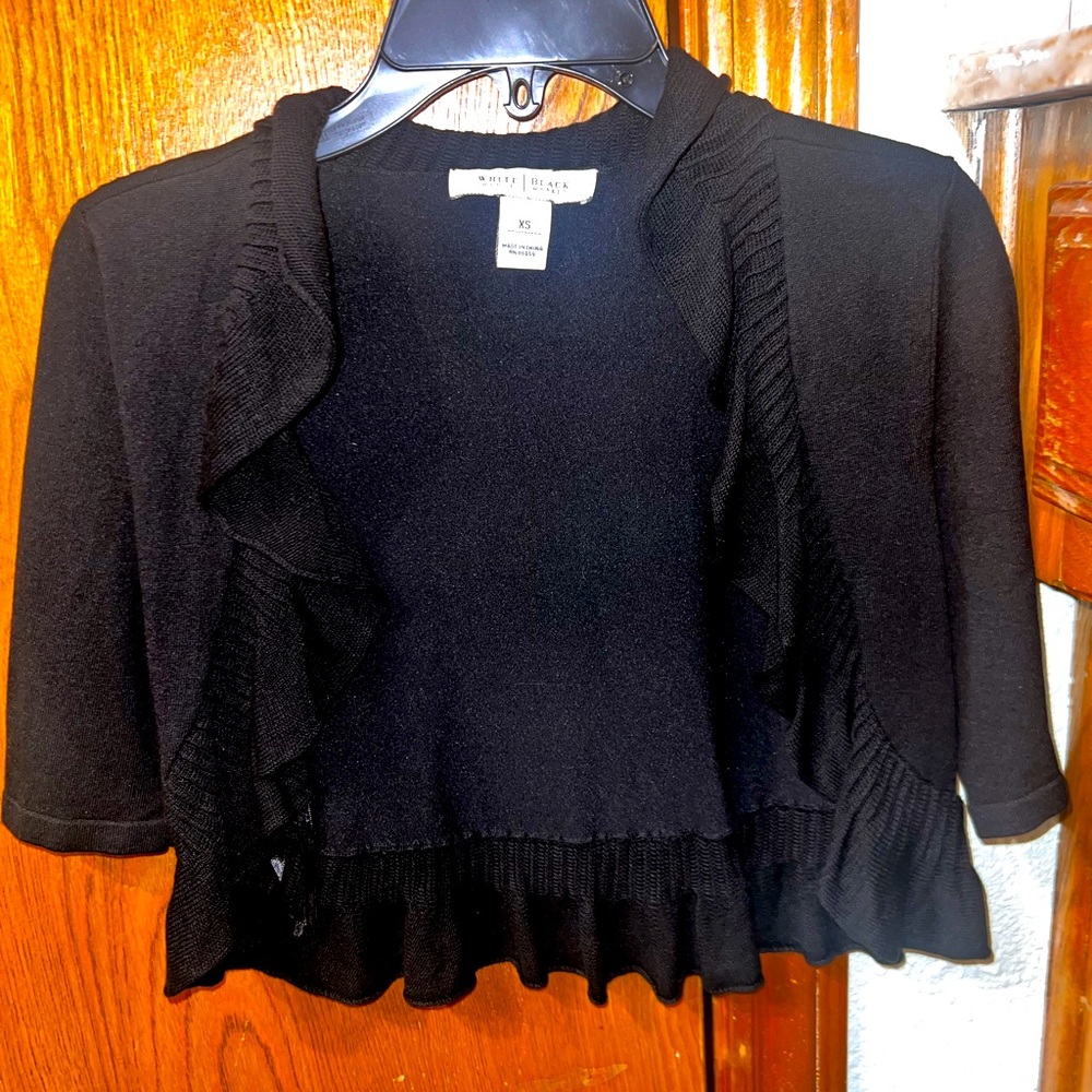 WHBM SILKY SOFT BLACK COVER UP SLEEVES ABIVE ELBOW SIZE XS